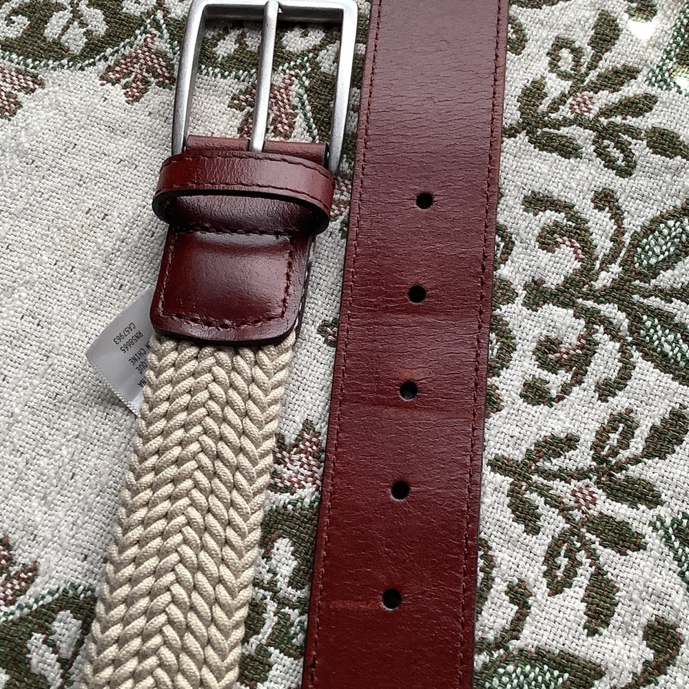 Stylish Cream and Brown Men's Belt - Picture 7 of 7
